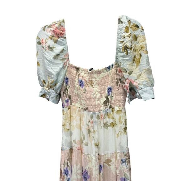 Yumi Kim Zofia Maxi Dress XS Pastel Floral Harmony Print Puff Sleeve Look - Picture 10 of 16